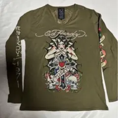 エドハーディー ed hardy メンズラインストーン ロンT
