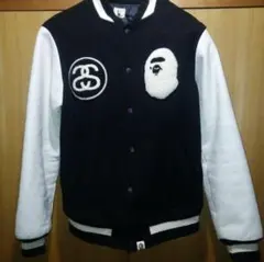 ステューシー30周年記念スタジャン　エイプコラボ　stussy bape