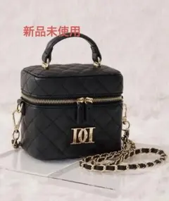 Darich バニティ　キルティングスクエアミニバック　黒ゴールド