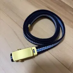 ストライプ編み込みベルト ネイビー