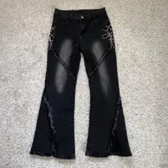 SHEIN デニム M リボン付き ブラック