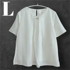GLACIER グラシア ホワイト 半袖ブラウス L