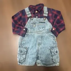 OSH KOSH チェック柄80cm デニムオーバーオール70cm