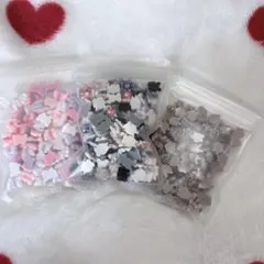 ネイルパーツセット クマ型 蝶型 3種