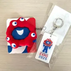 2個セット ミャクミャク ぬいバッジ　アクリルキーホルダー　ネームタグ