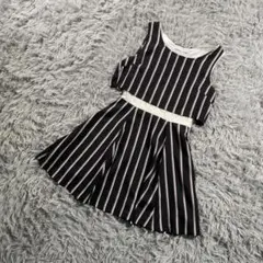 CECIL McBEE ストライプ ノースリーブワンピース レース リボン Mのサムネイル