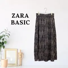 zC1939【M】ZARA BASIC ロングスカート 総柄 ボタンフライのサムネイル