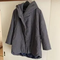 Samansa Mos2 フード付きコート　チェック柄