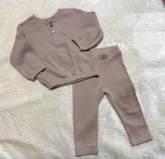h&m セットアップ 9-12M 80 ベージュ 上下セット
