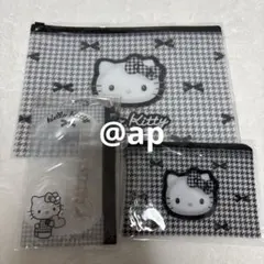 【即日配送】ハローキティ 千鳥柄 チェックポーチ 3点セット