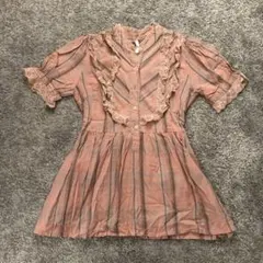 flower vintage used フリル　ブラウスのサムネイル