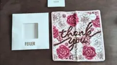 FEILER 花柄 thank you タオルハンカチ