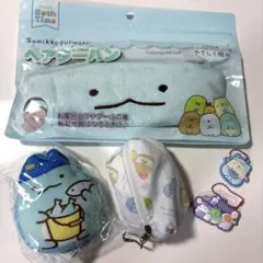 すみっコぐらし　新品ヘアターバン　ミニがまぐち　ミニポーチ　ラバーマスコット