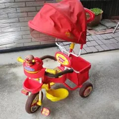 美品アンパンマン 三輪車 デラックス　DX 手押し車　幼児用自転車　お散歩カー Amazon.co.jp: 三輪車 アンパンマン デラックス 0220 : おもちゃ