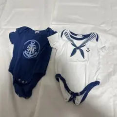 セーラー襟ロンパース2点セット