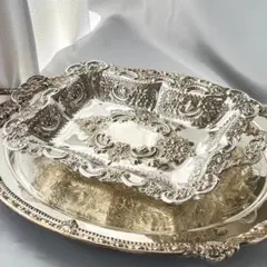 英国】 ビクトリアン コースター 6枚 スタンド【シルバープレート