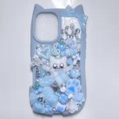 iPhone16 デコ電 スマホケースデコ 平成女児 地雷系 天使界隈 猫耳