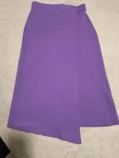 パープル タイトスカート サイズ34 ミモレ丈　S