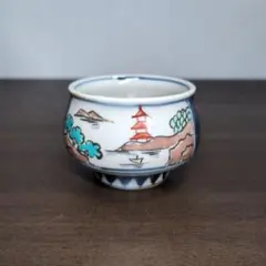 盆栽鉢 桑津香石 絵鉢 鶴 日の出 富士山 鳥 落款印 Bonsai pot - メルカリ