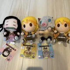 鬼滅の刃 ぬいぐるみ４体セット 禰豆子伊之助善逸 約20cm