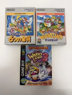【レトロゲーム】【ゲームボーイ】マリオ・ワリオ 3本セット（箱・説明書付き）