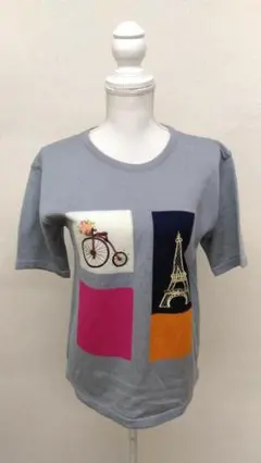 ビンテージ 昭和レトロ ＃541 レディース 半袖 カットソー グレー