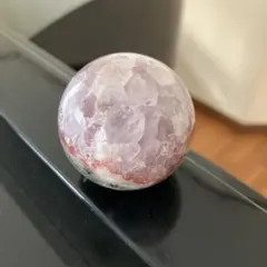 コレクションに!アメジストとモスアゲートの共生 スフィア 天然石置物 D45
