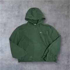 NIKE 00s パーカー スウェット ダークグリーン 刺繍ロゴ フェード
