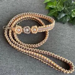 パラコード スマホショルダーストラップ 携帯チャーム 花 パールビーズ 匿名配送