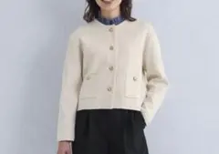 グリーンレーベルリラクシング　金ボタン　ニットジャケット