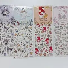 サンリオキャラクターズ × たけいみき　ふち箔クリアシール 4種セット　正規品