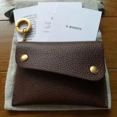 専用箱付き 新品 イルビゾンテ IL BISONTE カードケース キーリング付