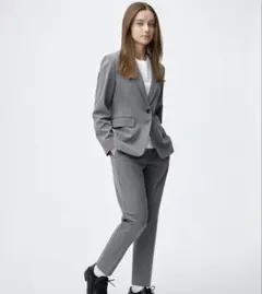 GU ウォッシャブルテーパードパンツ グレー　Mサイズ