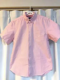 STUSSY ピンク ボタンダウン 半袖シャツ L