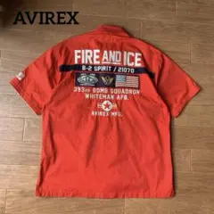 希少 AVIREX 半袖 ミリタリーシャツ 刺繍ワッペン USエアフォース