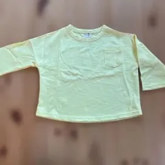 新品未使用 ワイドシルエットカットソー 7部袖90cm レモンイエロー