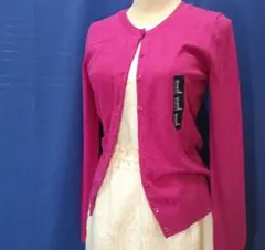 Gap 新品ピンク 丸首コットンニットカーディガン 長袖　XS