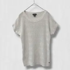 .Eddie Bauer 半袖Tシャツ　サマーニット 白 ホワイトS 透かし編みのサムネイル