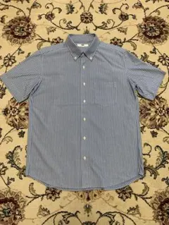 UNIQLO ドライノンアイロンジャージーシャツストライプ 半袖L