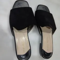 Oriental Traffic ブラックオープントゥサンダルM