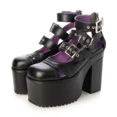 地雷 ゴスロリ ヨースケ YOSUKE ベルト 厚底 パンプス 十字架 チェーン