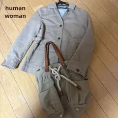 ヒューマンウーマン ベージュ ミリタリージャケット