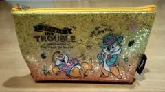 ディズニー チップ＆デール ポーチ サンスター文具 舟形 ラメ ペンケース