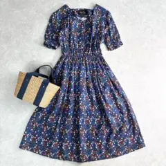 美品 マルティニーク ノースリーブワンピース ドット調 アンダードレス