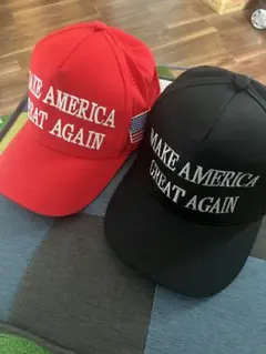 赤黒キャップ MAKE AMERICA GREAT AGAIN2枚セット品