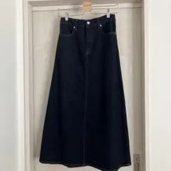 無印のデニム ロングAラインスカート