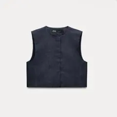 ザラ ノースリーブベスト デニム風ベスト L