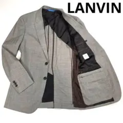 LANVIN en bleu テーラードジャケット　千鳥格子　背抜き　春夏用