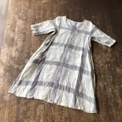 スタジオクリップ　リネン　ワンピース　七分丈