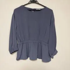GLACIER 長袖 ブラウス ブルーグレー Mサイズ